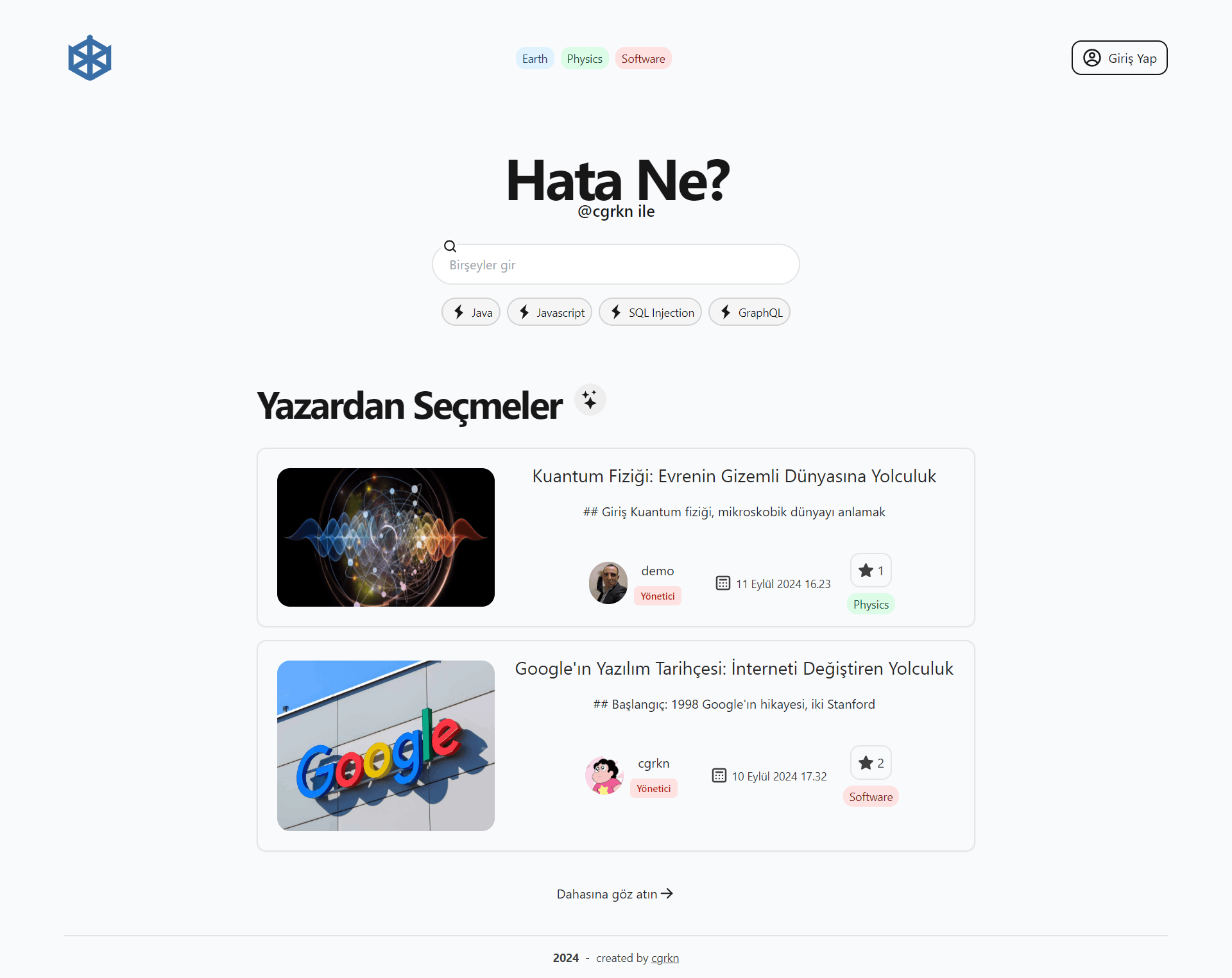 Hata Ne? - Blog Sayfası